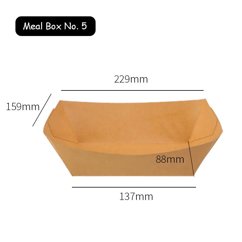 10/20/50Pcs Brown Kraft Paper Disposable Recyclable Eco-Friendly Food Serving