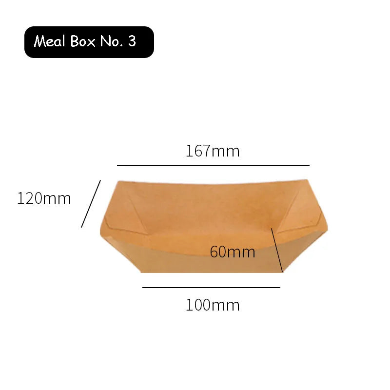 10/20/50Pcs Brown Kraft Paper Disposable Recyclable Eco-Friendly Food Serving