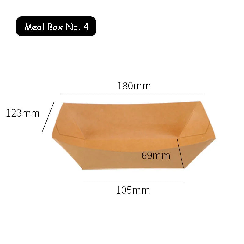 10/20/50Pcs Brown Kraft Paper Disposable Recyclable Eco-Friendly Food Serving