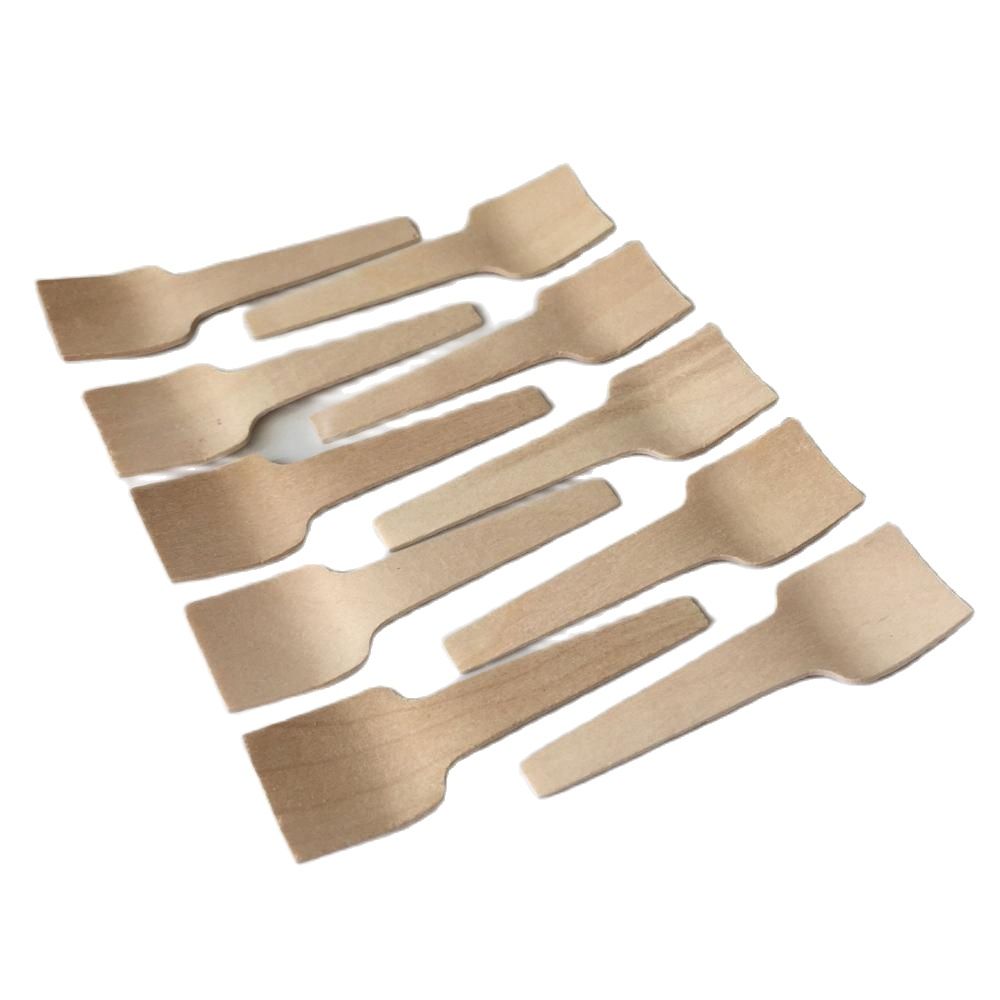 100pcs Disposable Mini Spoon Wood Ice Cream Scoop Dessert Spoons 7cm Flatware Eco-friendly